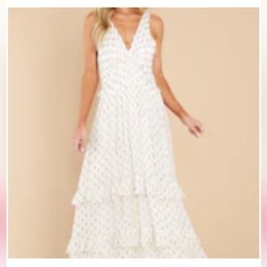 White maxi with gold pattern